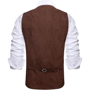 Custom Men's Western Cowboy <b>Fringe</b> Suede Leather Vest Vintage Tassel Biker <b>Waistcoat</b> Snap Button Casual Vest OEM - Product Image 3