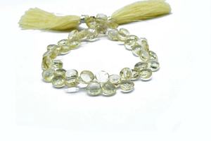 Cuentas de Cuarzo Limón 100% Naturales, Facetadas en Forma de Corazón, 8-9mm, Orificio de 0.40mm, Longitud de 8 Pulgadas, para la Fabricación de Pulseras y Collares - Product Image 6