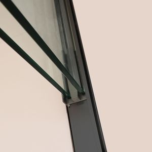 ตู้ประตูห้องอาบน้ำแบบเลื่อนคู่สีดำด้านขนาด48นิ้ว "W x 76" H - Product Image 3