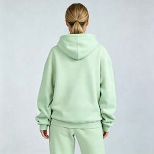 Conjunto Deportivo de Sudadera con Capucha Rosa para Mujer, Manga Larga, Color Sólido, Pantalones Jogger Casuales de Corte Holgado, Poliéster/Algodón 2 en 1 Estampado - Product Image 4