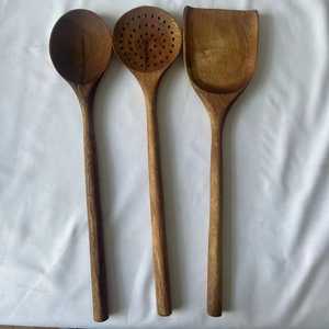 Contemporary 7-Piece Bamboo Cooking Utensil Collection Professional Wooden Slotted Spatula and <b>Pasta</b> Server Set - Product Image 4
