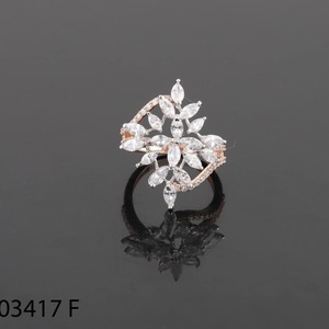 Bague de créateur en or rose massif 14 carats avec diamant de laboratoire taille brillant, certifiée, pour femme, idéale pour fiançailles, mariage, cadeau, bijou raffiné - Product Image 1