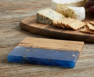 Posavasos Cuadrados Modernos de Madera con Incrustaciones de Resina Azul, Tapetes de Mesa Antideslizantes Modernos, Perfectos para Uso Diario - Product Image 3
