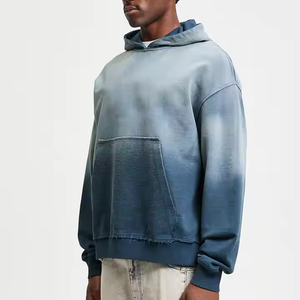 Sweat à capuche surdimensionné délavé à l'acide avec logo personnalisé, en coton épais de qualité supérieure, style vintage, streetwear, fabrication OEM ODM - Product Image 2