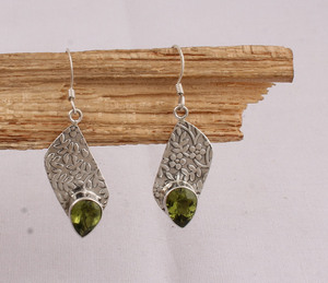 925 Sterling <b>Silver</b> Natural Peridot <b>Earrings</b> Handmade Pear Cut Green Gemstone Jewelry Teardrop <b>Dangle</b> Drop <b>Earrings</b> - Product Image 5
