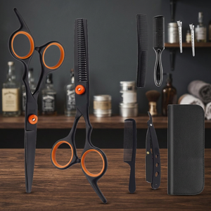 Kit de Tijeras de Peluquería de Acero Inoxidable de 6 Pulgadas, Herramientas de Belleza para el Cabello, Peine, Tijeras de Entresacar, Juego de Tijeras de Barbero - Product Image 6
