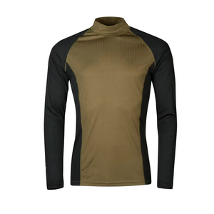 <b>Men's</b> Orange <b>Black</b> Color Blocking <b>Turtleneck</b> Long Sleeve Compression Top And Pants Quick Dry Spandex Polyester Kit All Seasons - Product Image 6