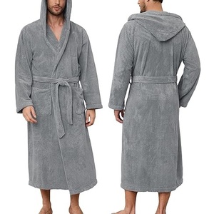 Albornoces de Lujo al por Mayor 100% Algodón, Esponjosos, Unisex, de Pelo Largo, Terciopelo, Transpirables, de Felpa para Hombres y Mujeres, Ropa de Dormir - Product Image 2