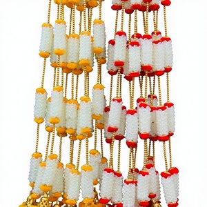 Guirnaldas de Flores Artificiales de Jazmín, Mogra y Caléndula, Hechas a Mano en India, Color Blanco, 5 Pies, Ecológicas, Resistentes al Agua, para Interiores, Hogar y Bodas - Product Image 1