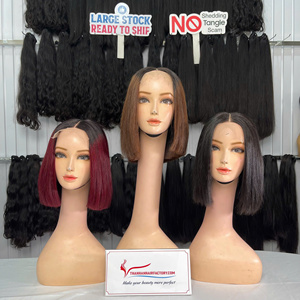 Perruque TOP en cheveux humains vietnamiens ultra-lisses avec closure en dentelle transparente, prête à être expédiée - Product Image 2