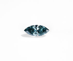 Piedras semipreciosas cultivadas en laboratorio OM GEMS, 0.90 CT, corte marquesa brillante, azul verdoso intenso, claridad VS1, diamante CVD para joyería - Product Image 5