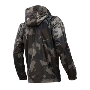 Hot Sale <b>Windbreaker</b> Set For Adult <b>Camo</b> Design Zipper Up Inner Fleece Collar <b>Windbreaker</b> Suit With Adjustable Hood - Product Image 1