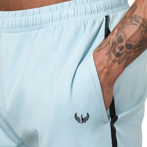 Pantalones Cortos Deportivos para Hombre, Color Azul Hielo, con Cintas Adhesivas, Casuales, para Gimnasio, Entrenamiento, Running, Fitness, Verano - Product Image 4
