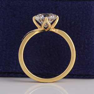 Anillo de compromiso con diamante cultivado en laboratorio de corte redondo de 2.00 CT certificado por IGI - Anillo solitario - Anillo de oro sólido de 14k - Regalo de aniversario para - Product Image 5