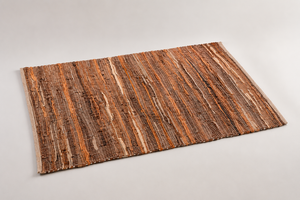 Tapis rectangulaire en jute rayé à tissage plat, style bohème, écologique, pour salon, à poils fins, fait main - Product Image 3