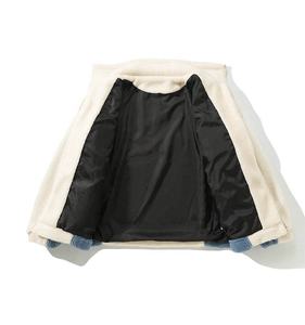 Chaqueta de calle de lana Polar Sherpa para hombre hecha a medida 2024, estilo callejero, soporte con cremallera, revestimiento fino de invierno - Product Image 3