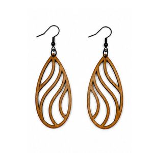 Boucles d'oreilles en bois pour femmes, légères, ajourées, élégantes, minimalistes, naturelles, pour un usage quotidien - Product Image 1