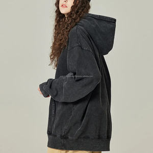 Sudadera con Capucha para Mujer, Invierno, Gruesa, Personalizada, Lavado Ácido, Bordado 3D Frontal, Estilo Vintage, 420 GSM, Felpa de Algodón - Product Image 6