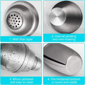 Gran Demanda, ¡Oferta! Coctelera Clásica de Acero Inoxidable con Colador Integrado, Ecológica, para Martini y Margarita - Product Image 3