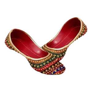 Handmade Ladies Khussa Embroidered Pumps Traditional Pakistani Flats Elegant Ethnic Wedding Footwear Wholesale OEM ODM - Product Image 1