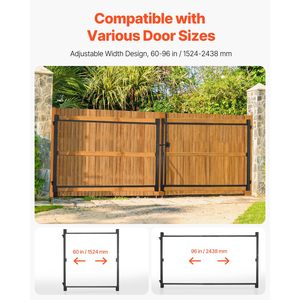 Kit di Costruzione Cancello in Legno Alto 2,4 m per Aperture Larghe 1,5-2,4 m, Kit Completo Anti-Perdita di Tensione Regolabile - Product Image 5