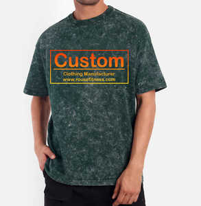 Camisetas Unisex de Cuello en V, Corte Regular, Lavado Ácido, 100% Algodón, Ligeras, de Alta Calidad, Servicio OEM, Secado Rápido, Contraste - Product Image 1
