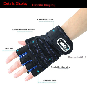 Half Finger Fitness Gloves Adjustable Wrist <b>Strap</b> Weight Lifting Gym Training Breathable Non Slip Grip Unisex exercise gloves - Product Image 2