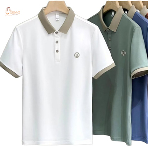 Chemise Sportive Homme Personnalisée Couleur Unie Séchage Rapide Coupe Slim Respirante Anti-Bactérienne Uniforme Logo Frontal Tricoté Imprimé - Product Image 1