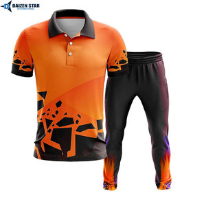 Men's Blue Green Contrast Stripe Short Sleeve Cricket Kit With Matching <b>Pants</b> Quick Dry Regular Fit All Season - Product Image 5