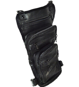 Sac de cuisse en cuir à bandoulière croisée, style holster, pochette de transport sécurisée pour l'extérieur, ceinture réglable, élégant et moderne - Product Image 1