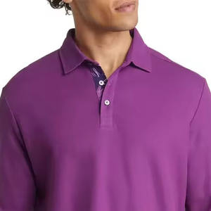 Camisas Polo de Manga Larga con Estampado de Diseñador 2024, Camisas Polo de Manga Larga de Algodón Orgánico para Hombre, Formales en Venta - Product Image 4