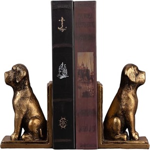 Porte-livres décoratifs en métal sculptural pour étagères, robustes, en forme de chien, lot de 2 - Product Image 3