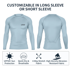 OEM Service UPF50 Rash Guard for Men's Full <b>Sleeve</b> O Neck Pullover Fighting Training Gym Wear Custom Design Quick Dry - Product Image 2