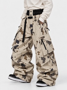 Pantalon de ski/snowboard respirant grande taille avec fermeture éclair, coupe large, coupe-vent et imperméable, nouveau style décontracté pour femmes et hommes - Product Image 5