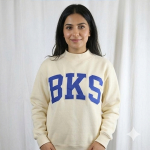 US European Market Trend <b>Women</b> Mock Neck Sweatshirt Custom Gingham Plaid Letter Embroidery Fleece Boxy Fit Thick <b>Pullover</b> - Product Image 2
