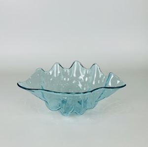 Bol à salade moderne en plastique acrylique bleu en forme de coquillage pour les fêtes - Product Image 3