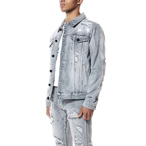Wholesale breathable Custom <b>Men's</b> <b>Long</b> Sleeve Plus Size University Denim <b>Jacket</b> in High-Quality Cotton - Product Image 1