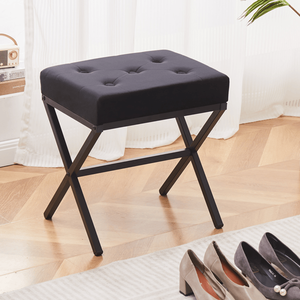 Poggiapiedi Ottomano con Cuscino Spesso Trapuntato, Sgabello Multifunzionale per Toeletta, Seduta per Cambio Scarpe, Panca Sgabello - Product Image 4
