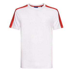 เสื้อยืดคอกลมผ้าฝ้ายเจอร์ซีย์คุณภาพสูงสำหรับผู้ชาย ขายส่งจำนวนมาก |   โลโก้ด้านหน้าพิมพ์ลายตามสั่ง แขนสั้นลำลองแบบมีสีตัดกัน - Product Image 1