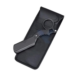 Professional German Made Finger Insert Handle Straight <b>Edge</b> Razor <b>Black</b> Dragon Cut Throat Shavette Barber Shaving Tool - Product Image 2