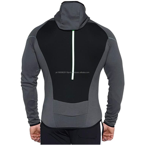 Nouveau sweat à capuche à manches longues design personnalisé pour hommes avec fermeture éclair et poche brodée motif solide saison d'hiver col à capuche - Product Image 4