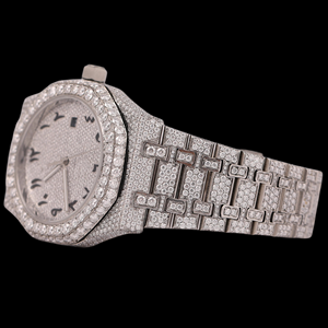 Reloj de Pulsera Premium para Hombre con Diseño Único, Esfera Redonda de Moissanita, Números Arábigos, Totalmente Cubierto de Piedras y con Función de Fecha Automática - Product Image 2