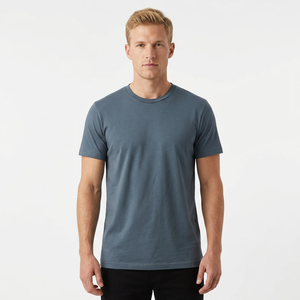Camiseta de Hombre, Corte Regular, Cuello Redondo, Manga Corta, Color Sólido, Algodón Jersey, Estilo Casual, Tejido de Punto Liso - Product Image 4