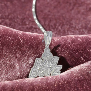 <b>Custom</b> 925 Silver Hip Hop Style Full Iced Gold plated Letter <b>Name</b> Pendant Baguette Moissanite Diamond Bling <b>Necklace</b> for Parties - Product Image 6