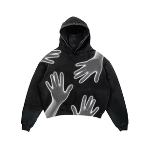 Sudadera con Capucha para Hombre, 360 GSM, Lavado Ácido, Hombros Caídos, Poliéster/Algodón, Invierno, Impresión de Logos DTG DTF, Felpa - Product Image 3