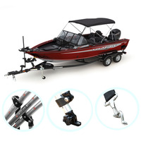 Bimini Top en aluminium à double paroi économique, tube de 25 mm, tissu résistant à la rouille et aux UV, pour bateau de ski nautique et wakeboard