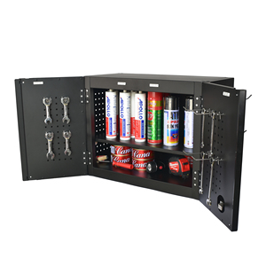 Heavy Duty Matte Black Powder Coated Steel <b>Wall</b> <b>Cabinet</b> Family keywords: for <b>Garage</b> Workshop Storage Use - Product Image 2