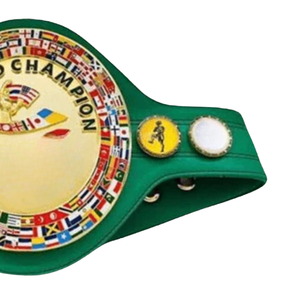 Ceinture de champion du monde, en cuir vert avec motif drapeau, titre de lutte personnalisable, objet de collection de haute qualité - Product Image 4
