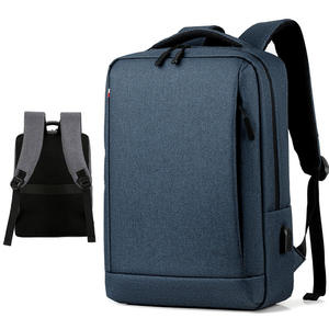 Softback Backpack 15 Inches Nylon Laptop <b>Bag</b> with USB Port Unisex Minimalist Style Zipper Closure - Product Image 6