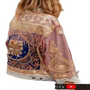 Chaqueta Kaftan para Mujer Talla Grande, Diseño con Bordados en Varios Colores / Materiales de Algodón/Rayón/Lino, Marca Kanya Libas - Product Image 1